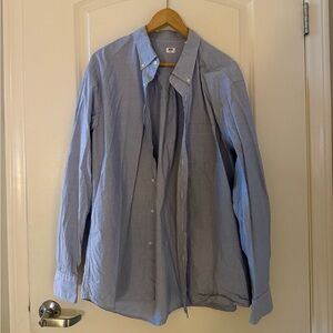 Uniqlo Shirt Mens XXL Blue Button Up One Pocket 100% COTTON